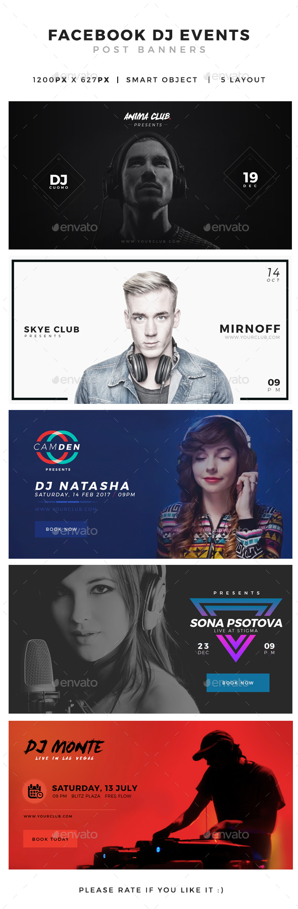 DJ Events Facebook Post Banner - Facebook Timeline Covers Social Media