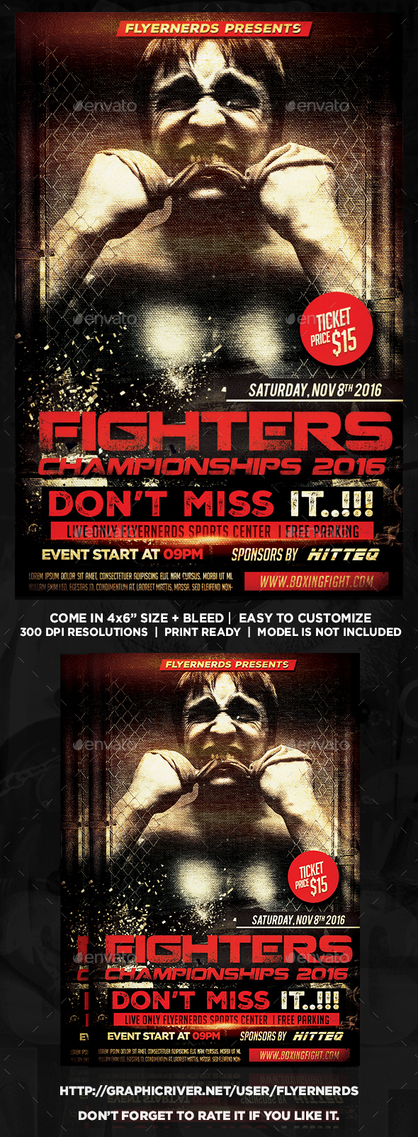 Fighters Championship 2016 Sports Flyer - Sports Events