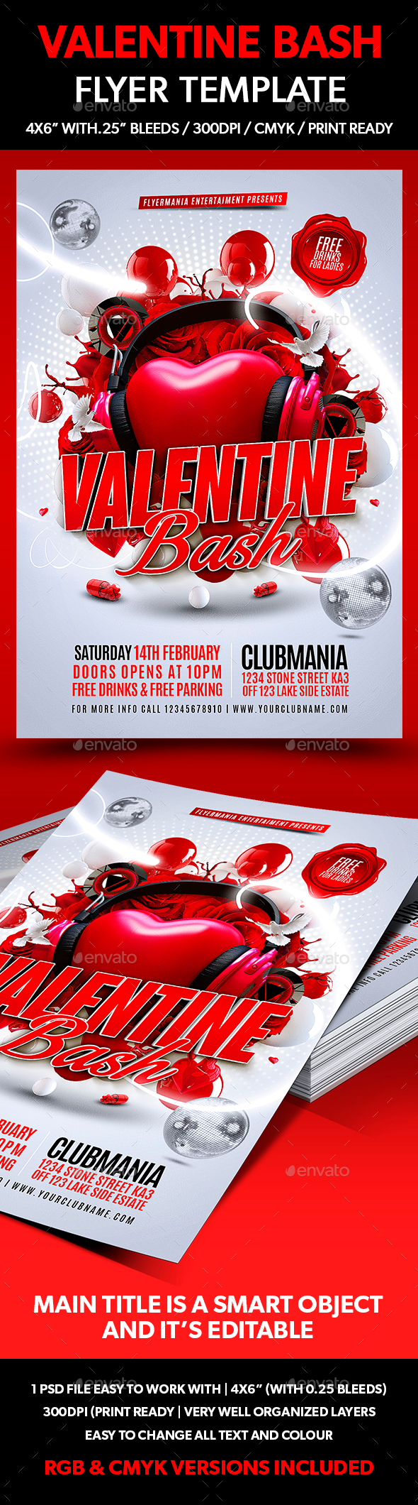 Valentine Bash Flyer Template