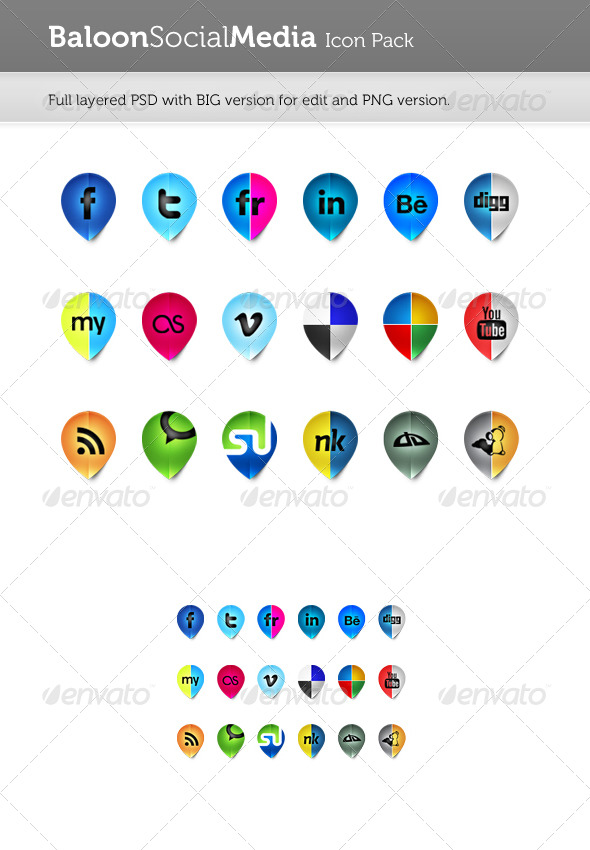 Baloon Social Media Icon Pack