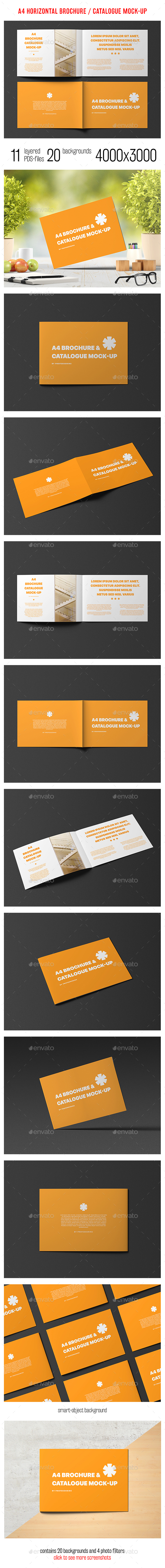 A4 Horizontal Brochure / Catalogue Mock-Up - Brochures Print