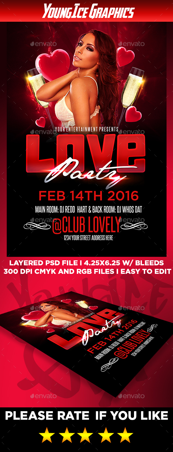 Love Party Flyer Template - Clubs & Parties Events