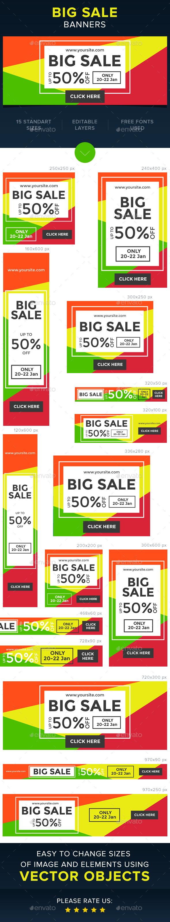 Big Sale Banners - Banners & Ads Web Elements