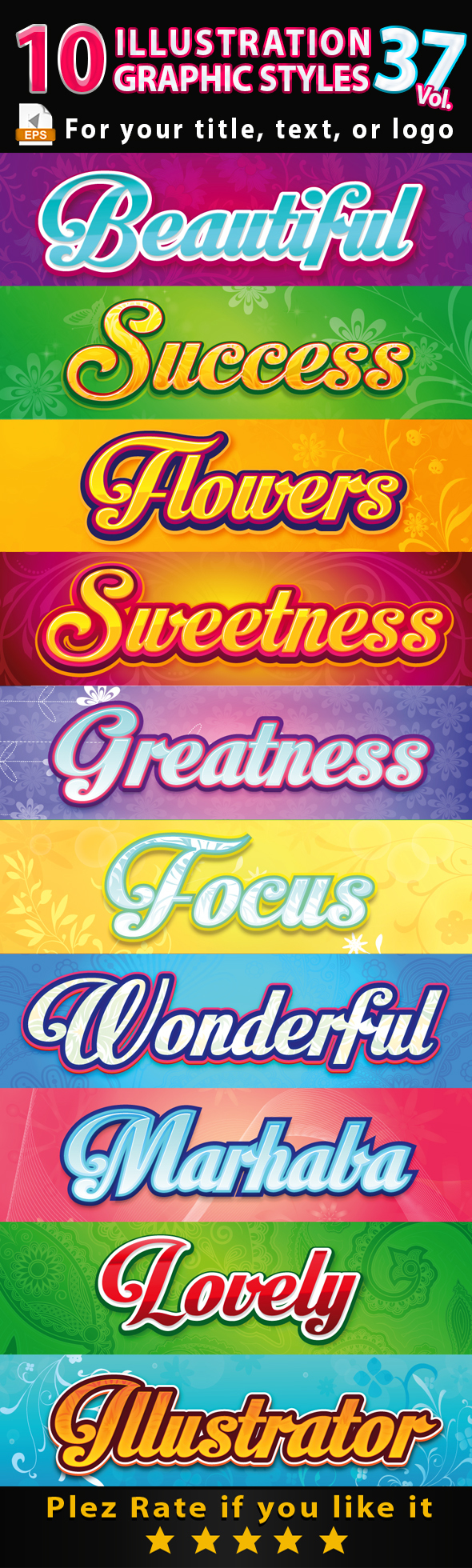 10 Illustrator Graphic Styles Vol.37 - Styles Illustrator