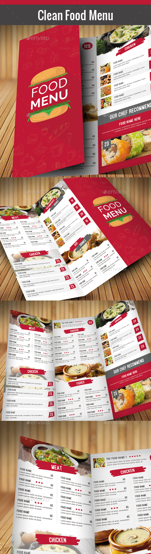 Clean Food Menu - Food Menus Print Templates