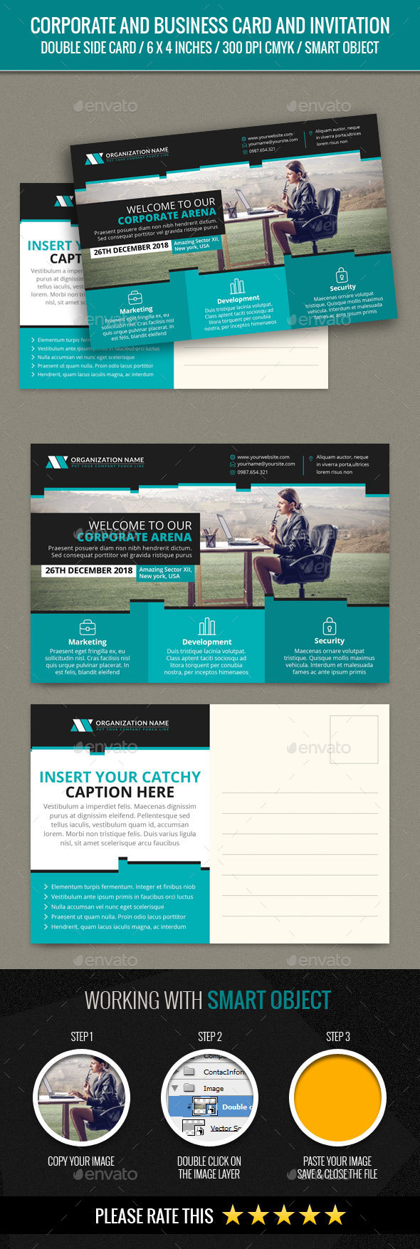 Corporate and Business Post Card - Cards & Invites Print Templates