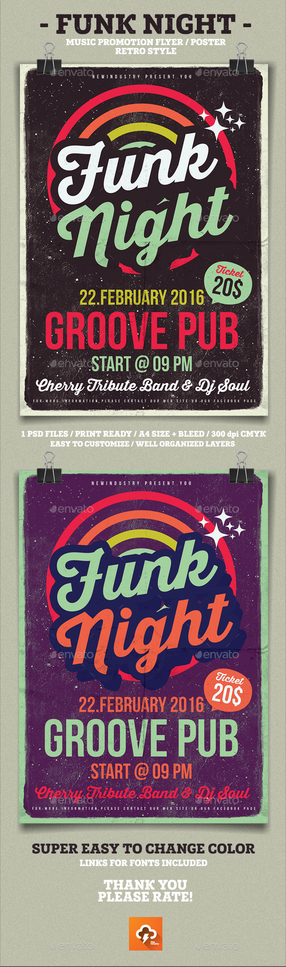 Funk Poster Flyer - Clubs & Parties Events