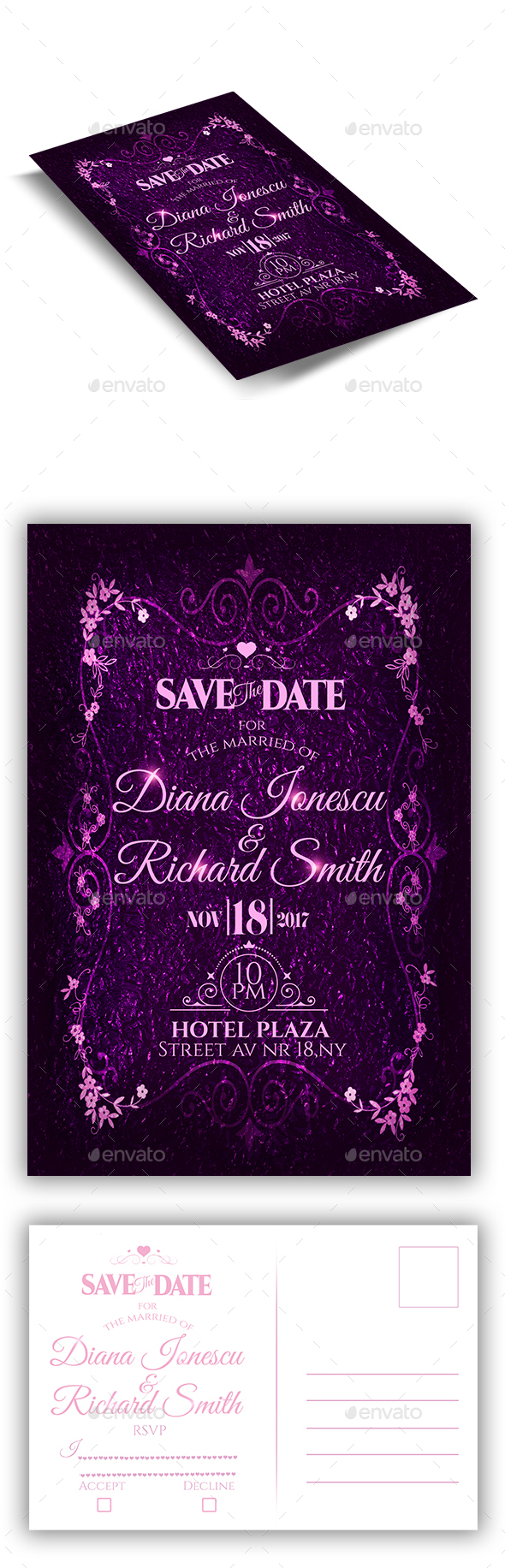 Wedding Invitation Flyer + RSVP