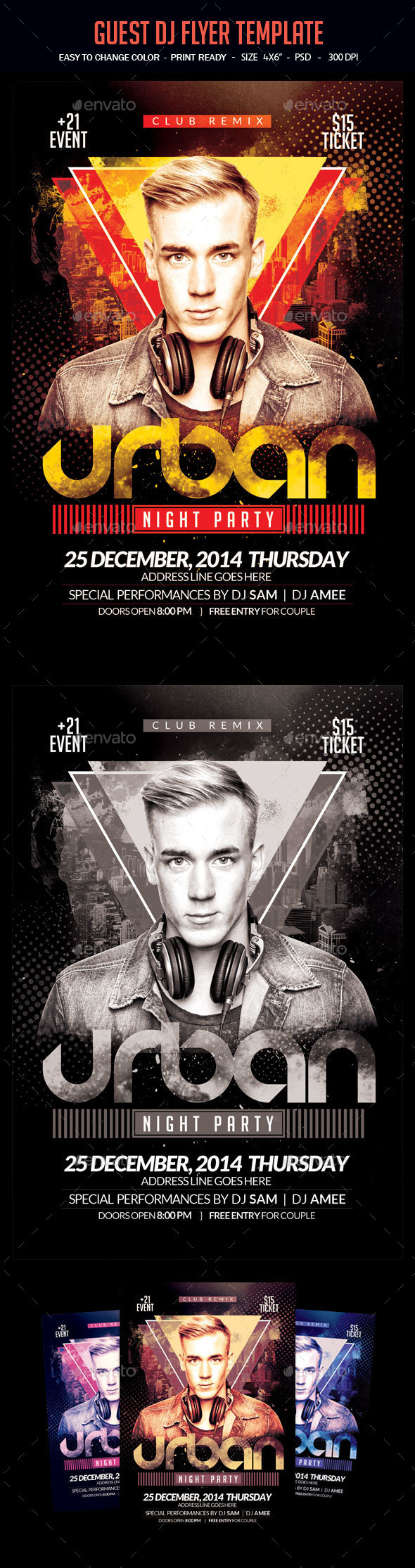 Urban Night Party Flyer Template - Clubs & Parties Events