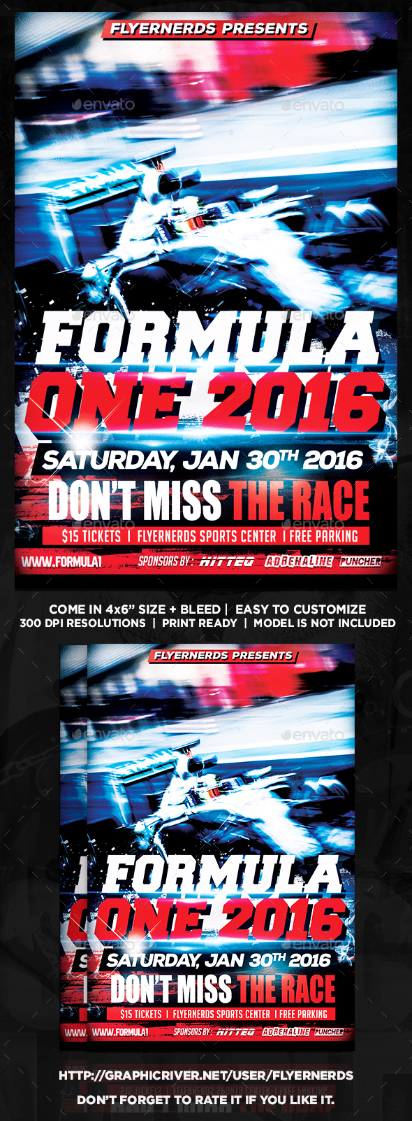 Formula One Race Sports Flyer - Sports Events