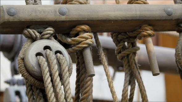 Ropes Attached on the Pull up Levers in the Ship