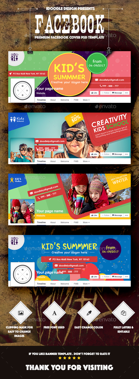 Creative Kids / Children Facebook Covers - 04 PSD - Facebook Timeline Covers Social Media