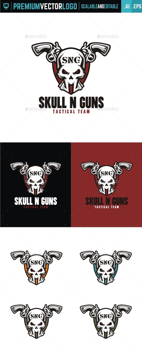 Skull n Guns - Symbols Logo Templates