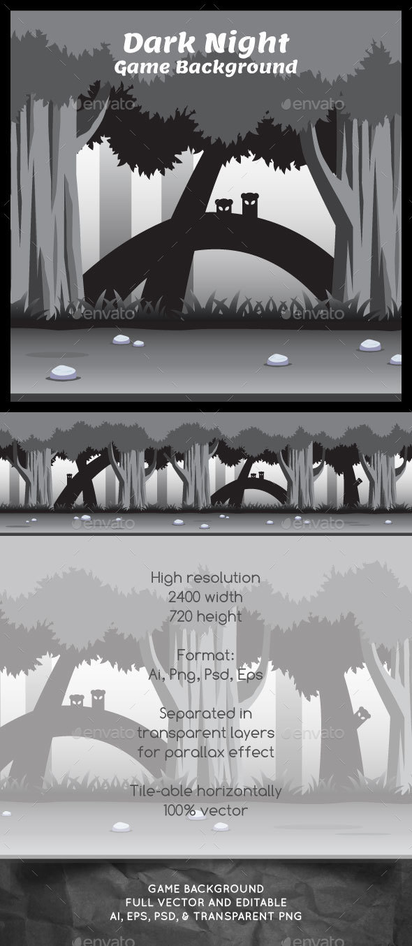 Dark Night Game Background - Backgrounds Game Assets