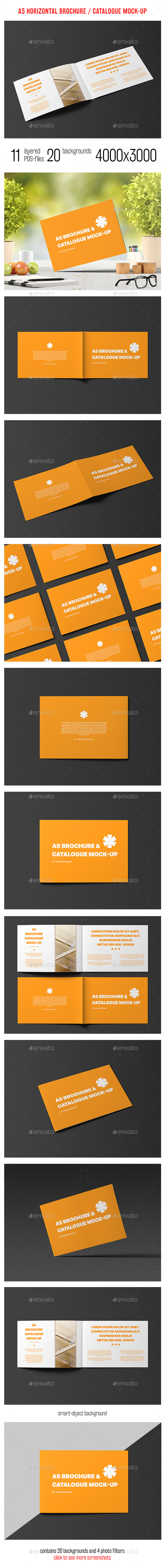 A5 Horizontal Catalogue / Brochure Mock-Up - Brochures Print