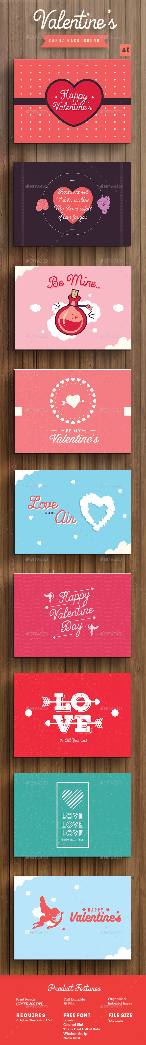 Valentine's Card / Background - Cards & Invites Print Templates