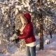 Lovers Play Snowballs In Winter Forest 1097 - VideoHive Item for Sale