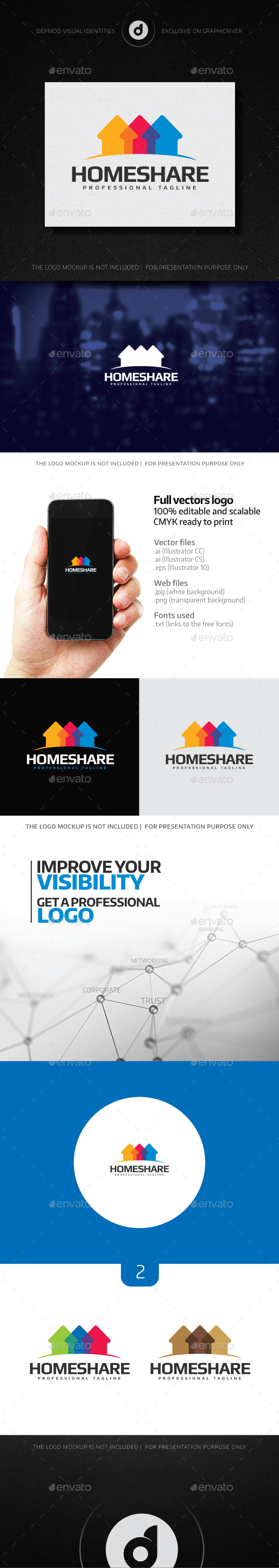 Home Share Logo - Buildings Logo Templates