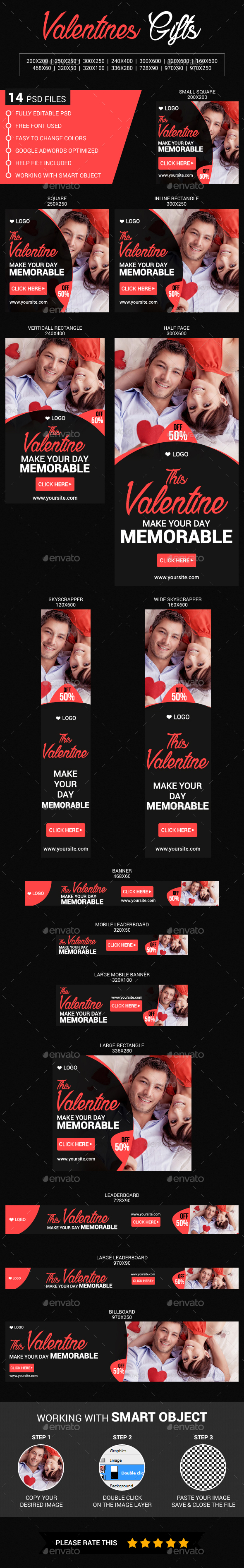 Valentines Surprise Gifts - Banners & Ads Web Elements