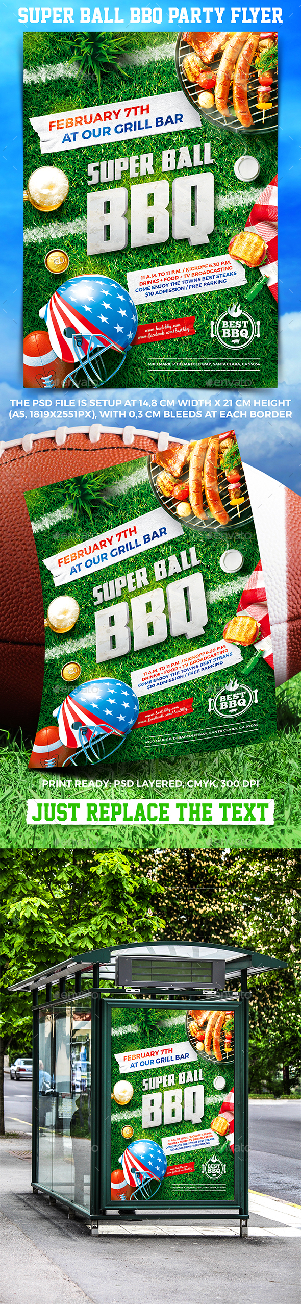 Super Ball BBQ Party Flyer - Events Flyers