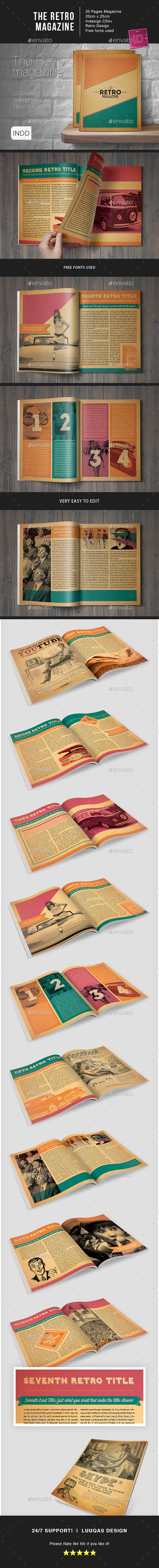 The Retro Magazine Indesign Template - Magazines Print Templates