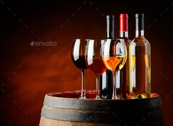 Wine in wine-Cellar - Stock Photo - Images