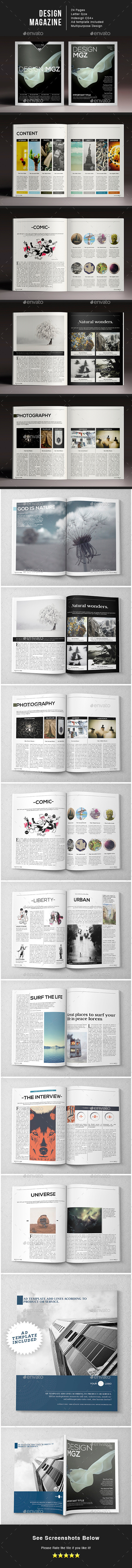 Design Magazine 1 Indesign Template - Magazines Print Templates