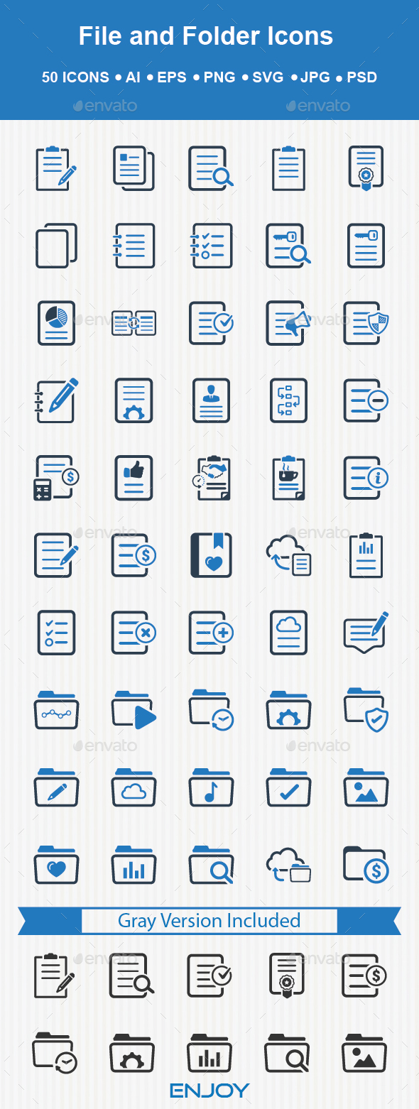 File and Folder Icons - Business Icons