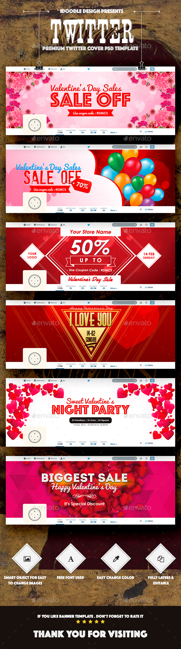 Twitter Header Valentines Day - 06 PSD