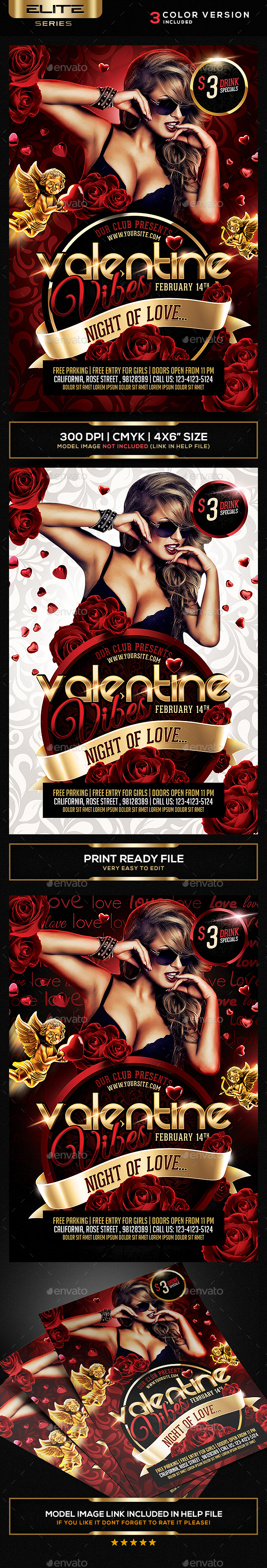 Valentine's Day Flyer Template - Clubs & Parties Events
