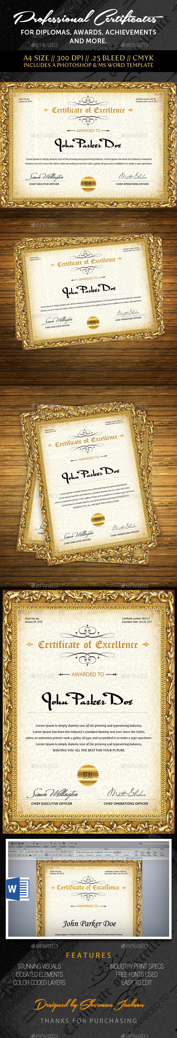 Multipurpose Professional Certificate - Certificates Stationery