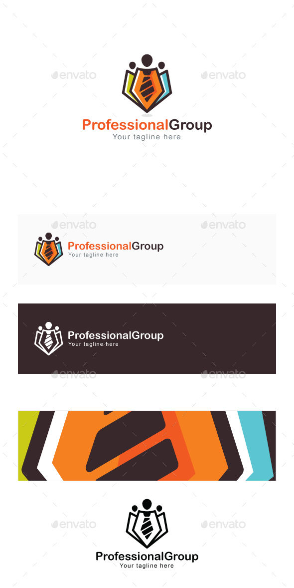 Professional Group - Official Community Stock Logo Template for Business & Corporate Fields - Humans Logo Templates