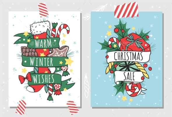 New Year Greeting Card Vector Banner Isolated - Christmas Seasons/Holidays