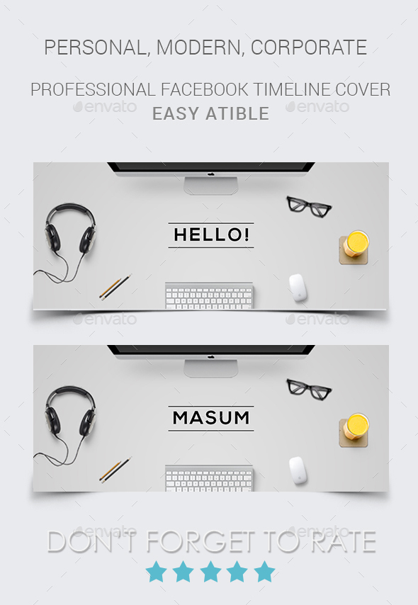 Professional Facebook Timeline Cover - Social Media Web Elements