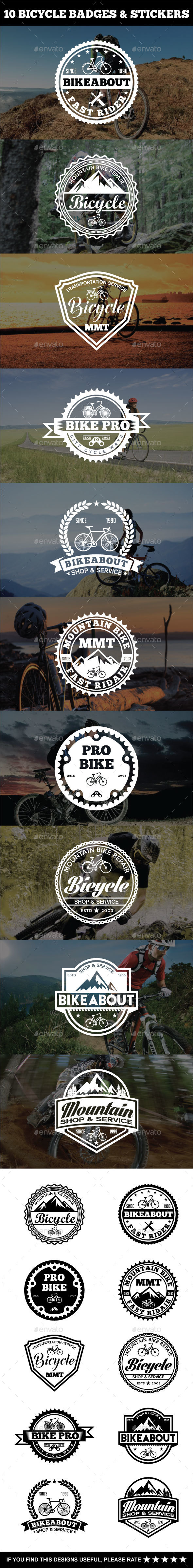 Sport Bicycle Badges & Stickers - Badges & Stickers Web Elements