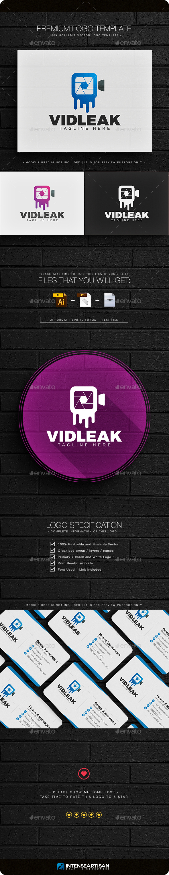 Video Leak Logo - Objects Logo Templates