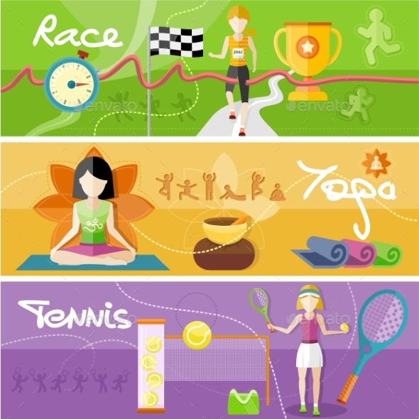 Race, Yoga And Tennis Concept - Sports/Activity Conceptual