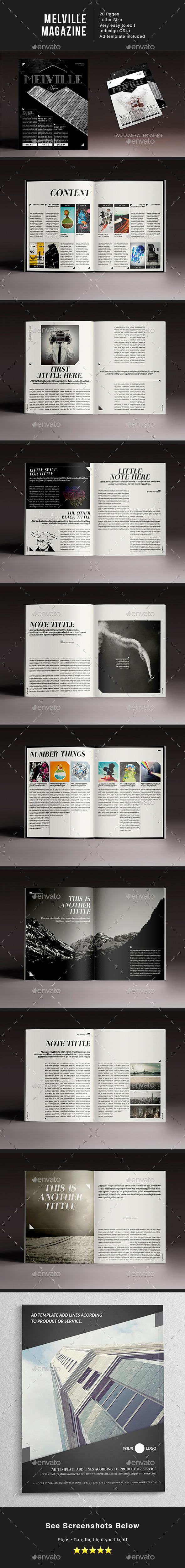 Melville Magazine Indesign Template - Magazines Print Templates