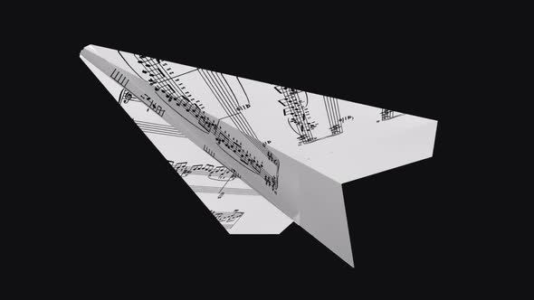 Paper Plane - Music Notes - Flying Loop - Down Angle I