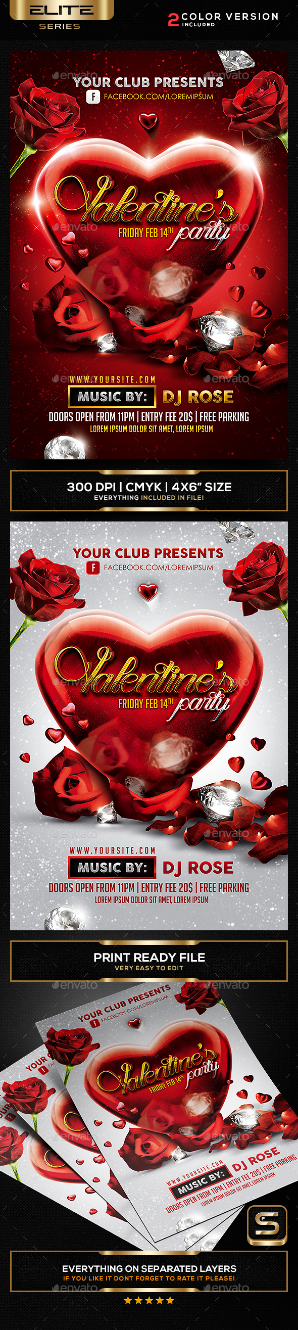 Valentine's Day Flyer - Clubs & Parties Events