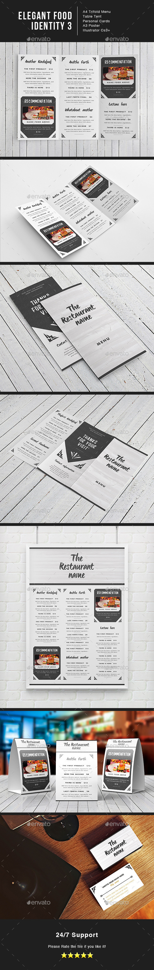 Elegant Food Identity 3 - Food Menus Print Templates