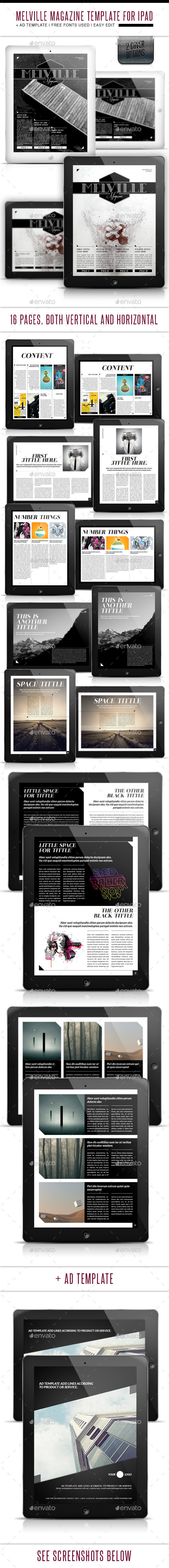 Melville Magazine for Tablet Indesign Template - Digital Magazines ePublishing