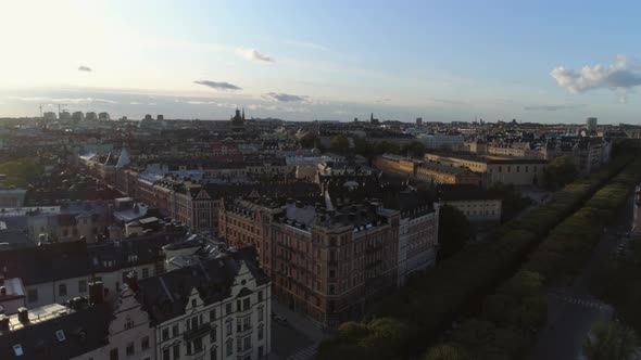 Drone Shot Flying Over Stockholm