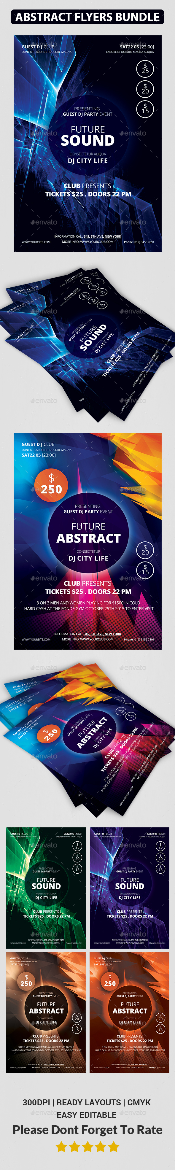 Abstract Flyers Bundle - Clubs & Parties Events