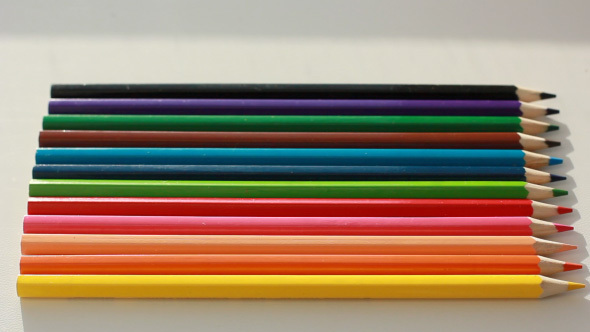 Set Of Colorful Wooden Pencils For Drawing