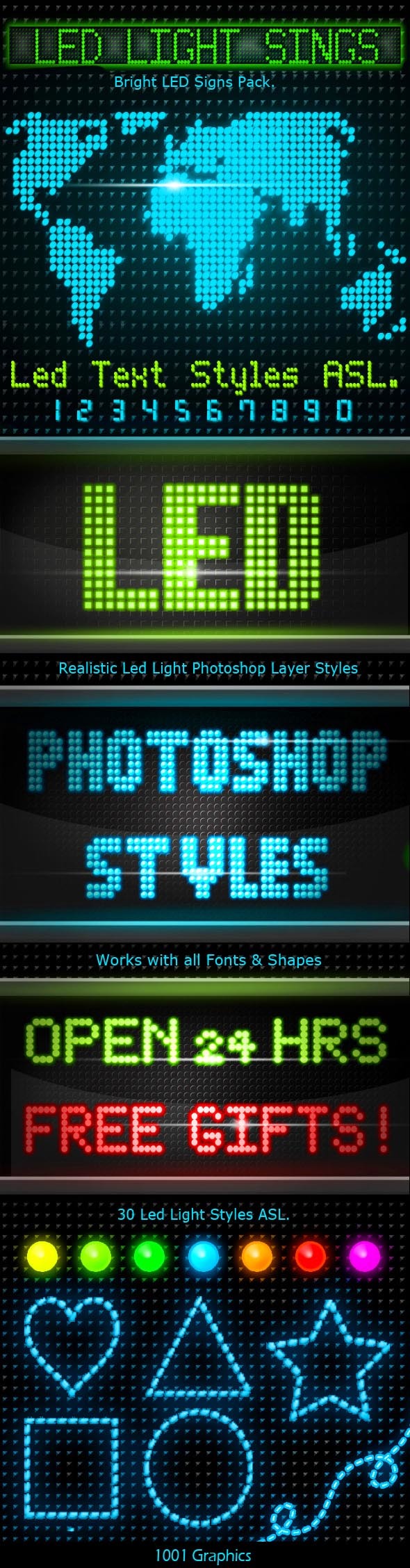 30 Realistic Led Signs Text Styles - Text Effects Actions