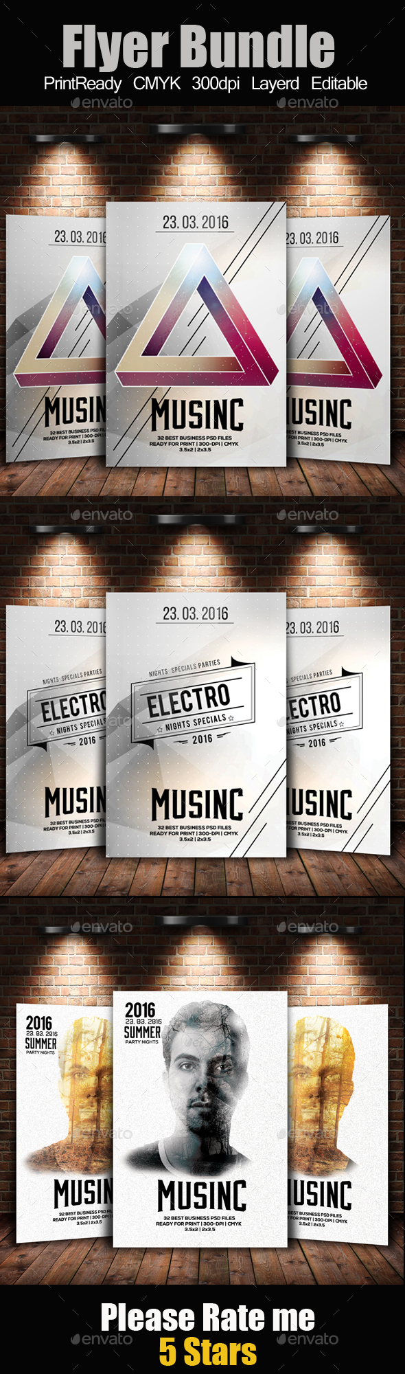 Electro Music Flyer Templates Bundle - Clubs & Parties Events