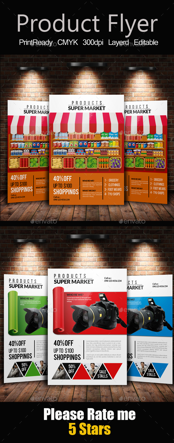 Product & Supermarket Promotion Flyer Bundle - Corporate Flyers