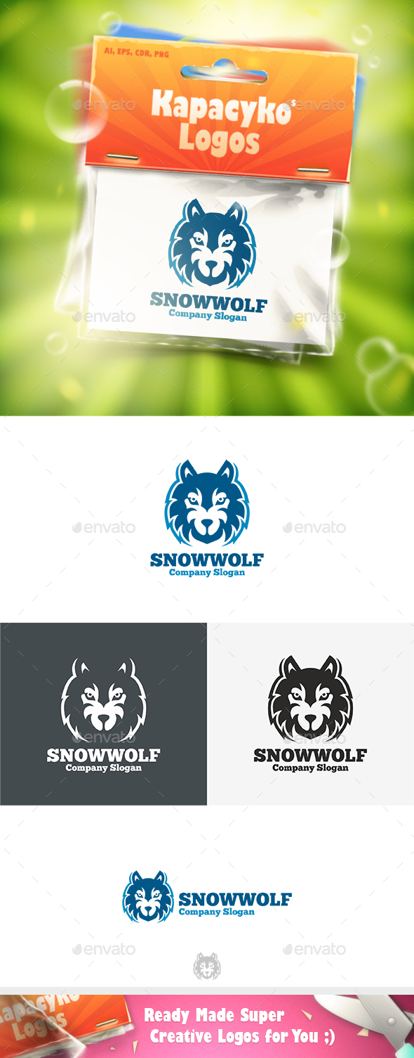 Snow Wolf Logo - Animals Logo Templates