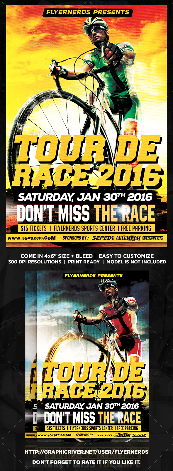 Tour De Race Bicyle Championships Sport Flyer - Sports Events